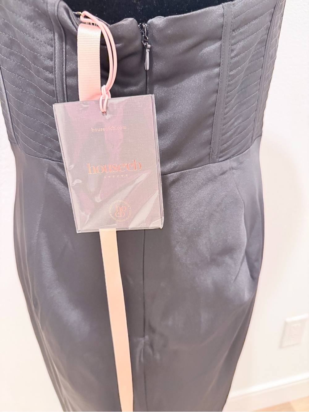 House of CB Black Satin Corset Dress - Picture 8 of 13